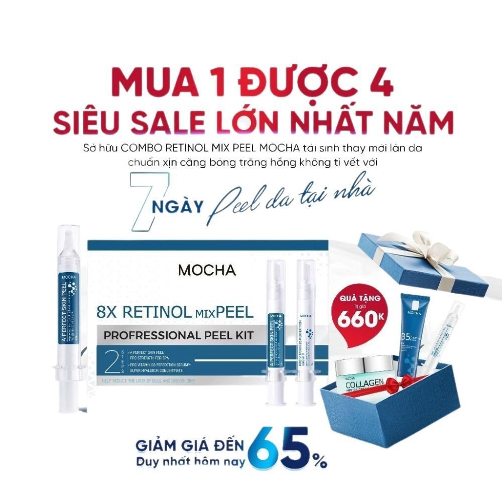 Peel da vi tảo Retinol Mix Peel MOCHA BEAUTY 10mlx2