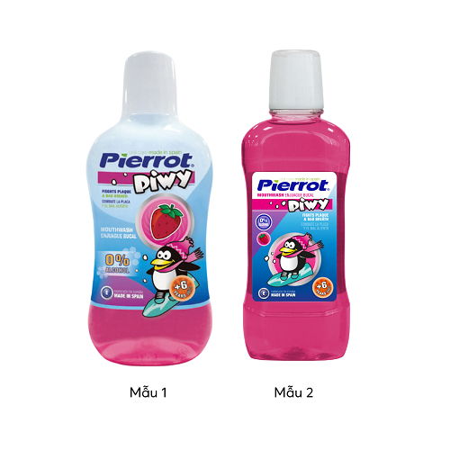 [Tặng cạo lưỡi] Nước súc miệng hương dâu tây cho trẻ em Pierrot 500ML