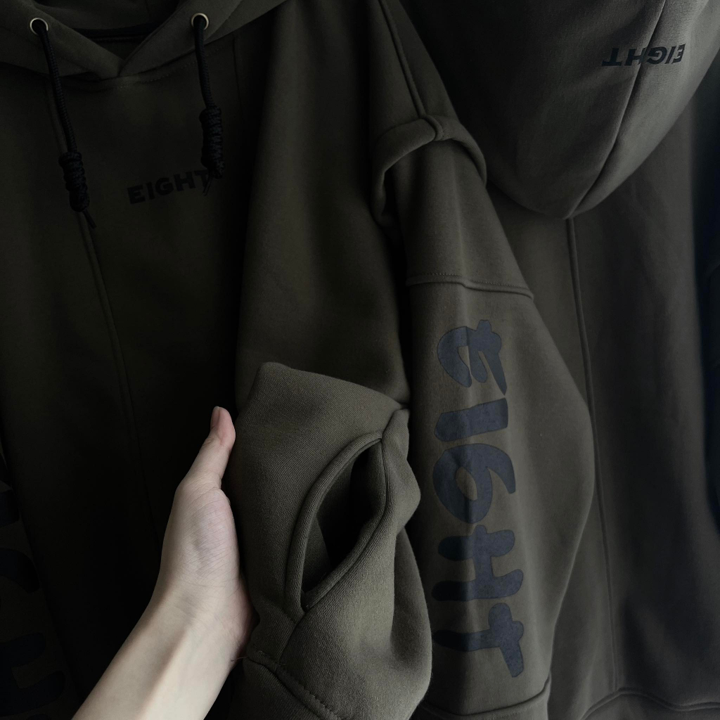 Áo Hoodie EIGHT Túi Xẻ 2 Bên Form Rộng Unisex Nam Nữ - N.E.K.K