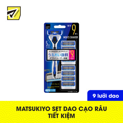 Set dao cạo râu tiết kiệm Matsukiyo gồm 1 cán dao và 9 lưỡi dao ( loại 5 lưỡi)