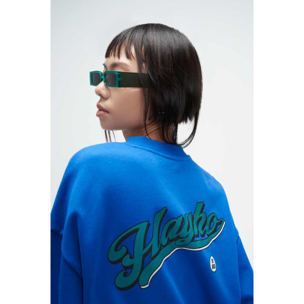 Áo Nỉ Không Mũ BOO Unisex Vải Nỉ Da Cá Thêu Logo Hayho