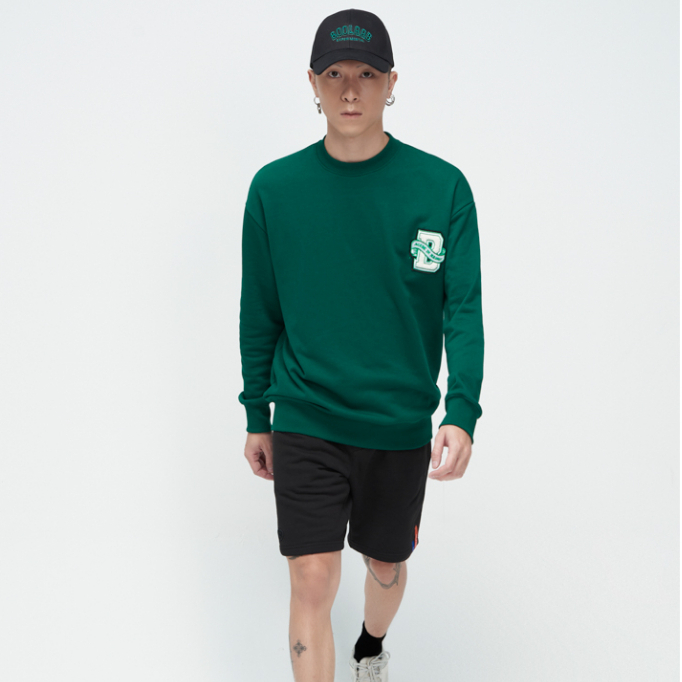 Áo Nỉ Không Mũ BOO Unisex Vải Nỉ Da Cá Thêu Logo Hayho