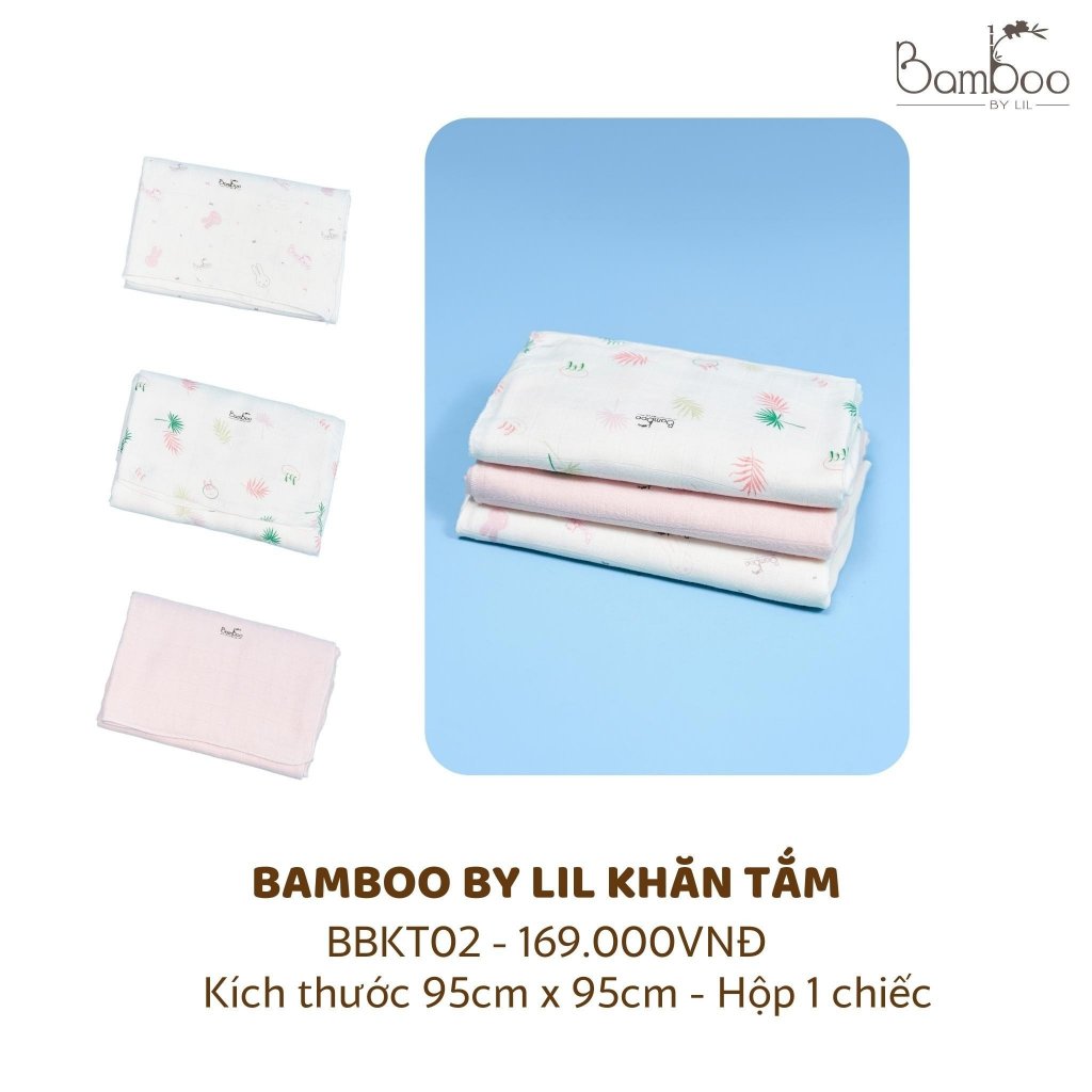 [Mã BMTTC60K giảm đến 60K đơn 50K] Khăn tắm và khăn xô sữa sợi tre Bamboo 3 lớp cho bé LiL Little Love