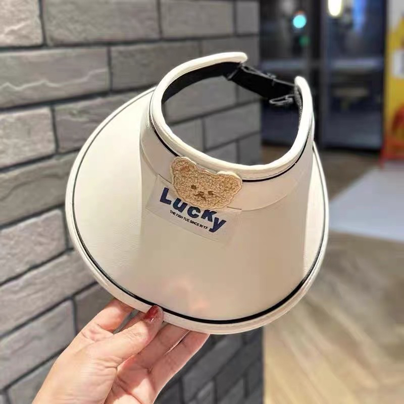 MŨ CHỐNG NẮNG LUCKY THÊU GẤU NÂU