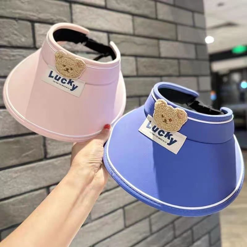 MŨ CHỐNG NẮNG LUCKY THÊU GẤU NÂU