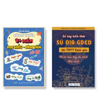 Sách - COMBO 2 CUỐN: Công Thức 9+ Điểm Đọc Hiểu - Làm Văn 12 và Sổ Tay Xã Hội Sử Địa GDCD 12