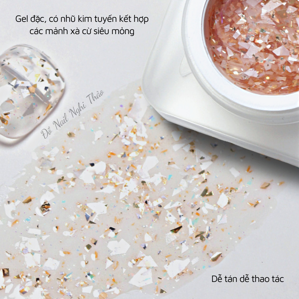 Gel nhũ ẩn xà cừ trang trí móng 8g NGHI THẢO