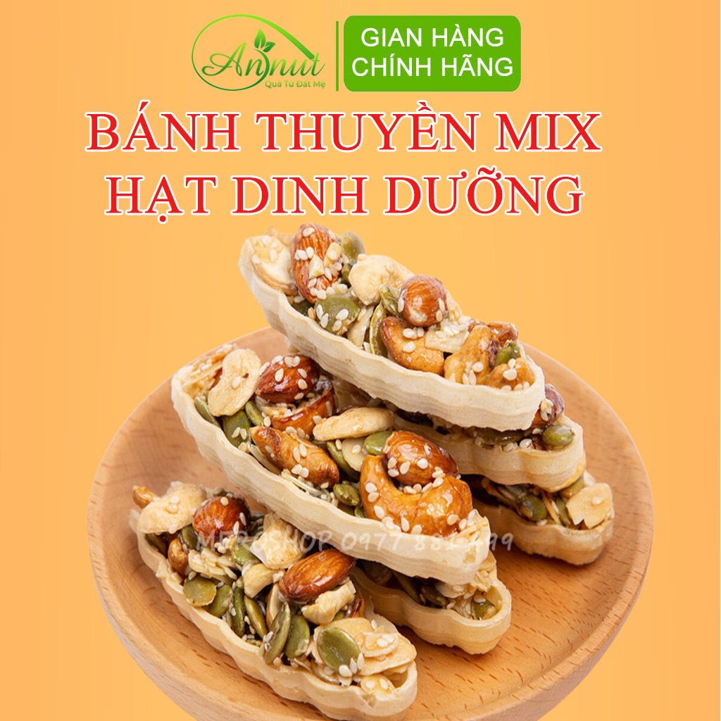 Bánh thuyền hạt dinh dưỡng ANNUT mix các loại hạt lành mạnh hỗ trợ giảm cân ăn kiêng
