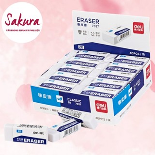 Gôm tẩy chì Sakura 2B màu trắng Deli - 7537 tẩy sạch, ít vụn
