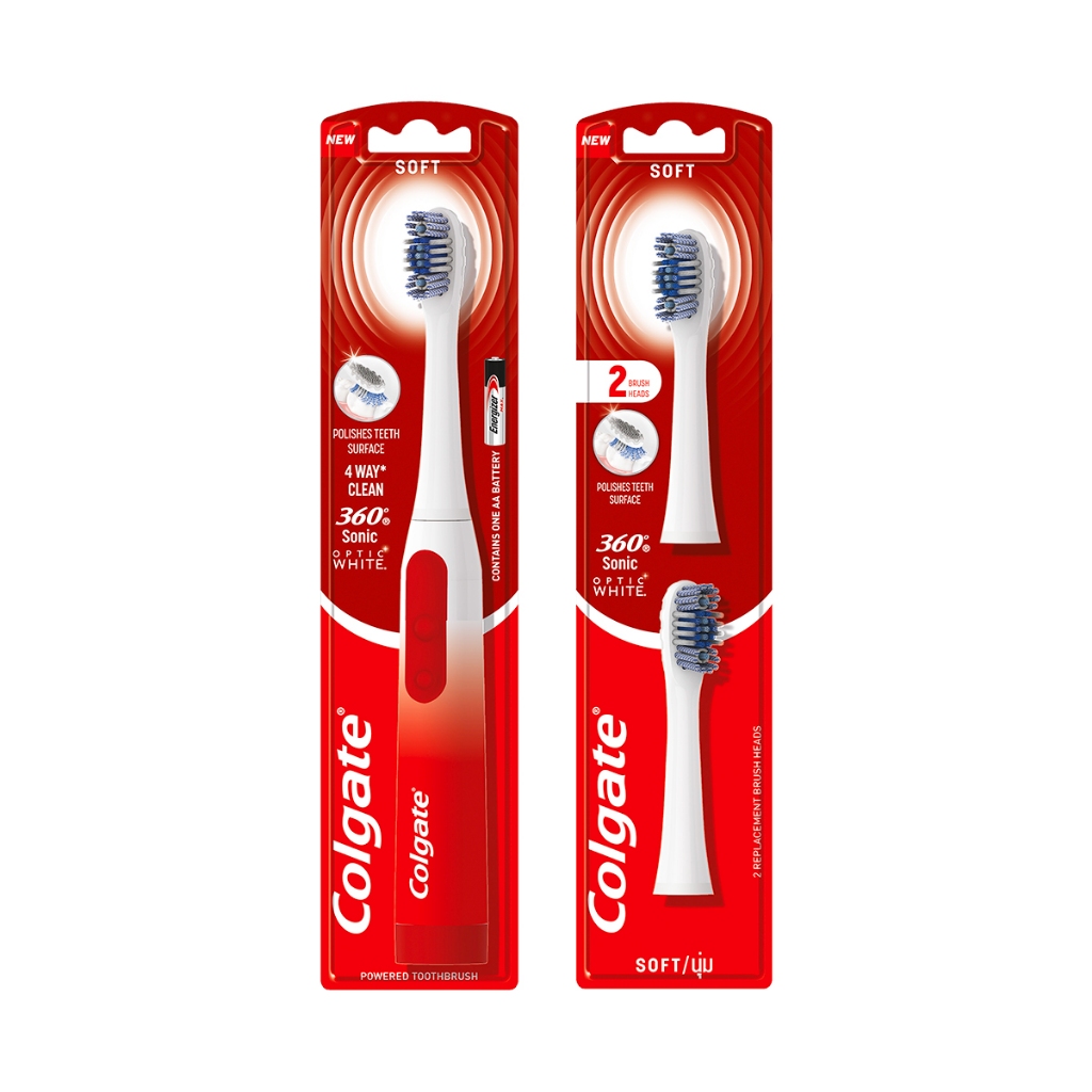 Bàn chải điện Colgate Sonic 360 Charcoal công nghệ sóng âm rung 20,000 nhịp/phút kèm 2 đầu thay