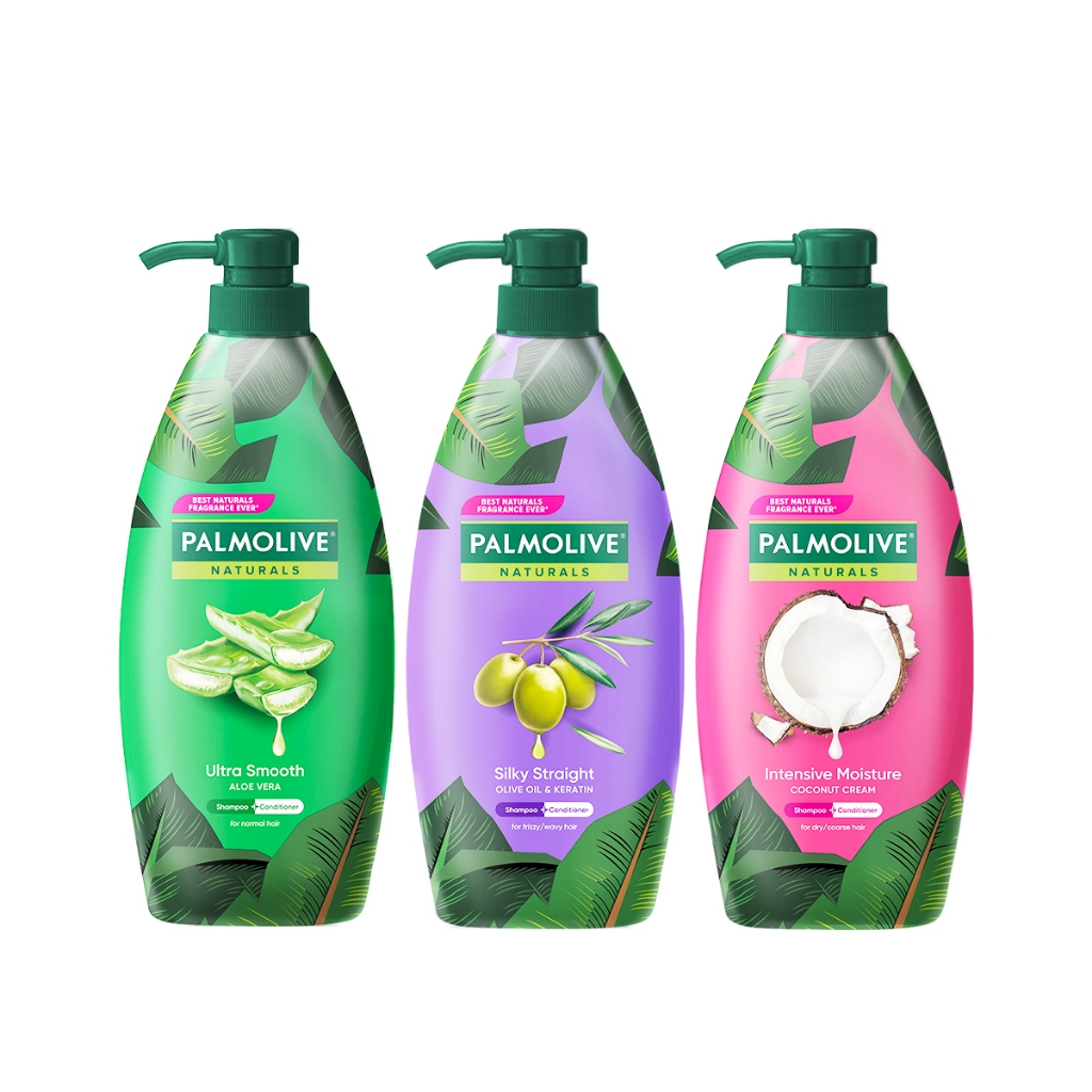 Dầu gội Palmolive Tím, Hồng  c.xuất thiên nhiên 600ml - Dầu gội xả 2in1 giúp tóc Suôn Mượt, Óng ả, Siêu Thơm -Chính Hãng