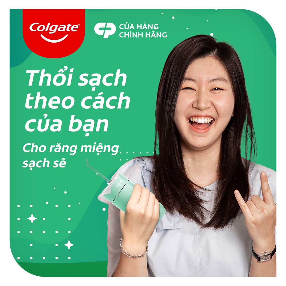 Máy tăm nước Colgate nhỏ gọn, chống thấm nước, pin sạc