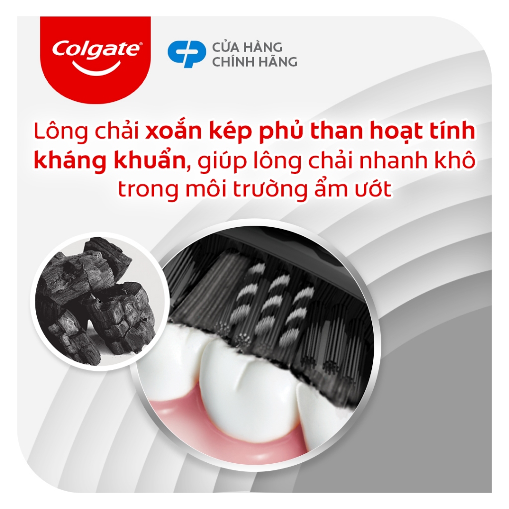 Bàn chải điện Colgate Sonic 360 Charcoal công nghệ sóng âm rung 20,000 nhịp/phút kèm 2 đầu thay