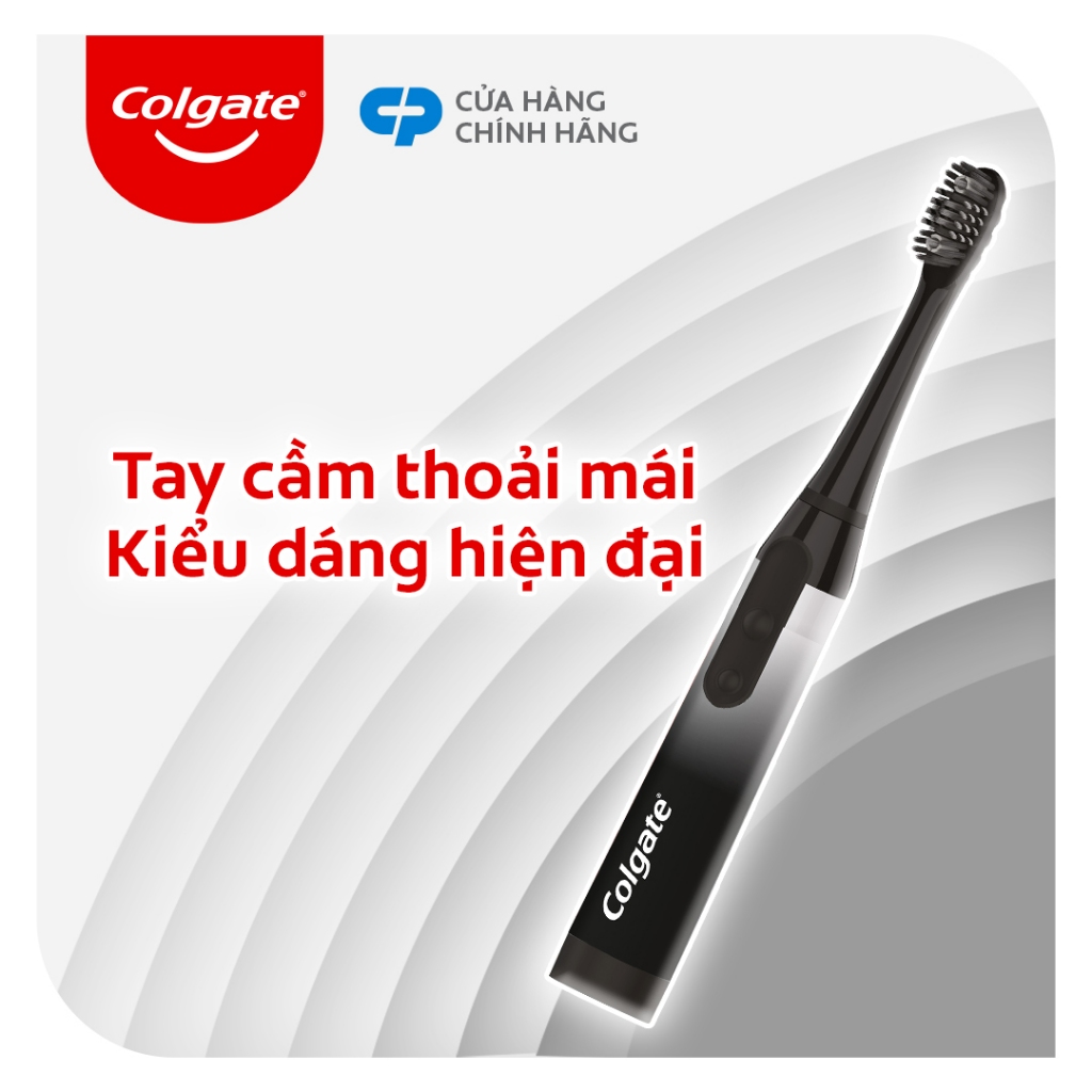 Bàn chải điện Colgate Sonic 360 Charcoal công nghệ sóng âm rung 20,000 nhịp/phút kèm 2 đầu thay