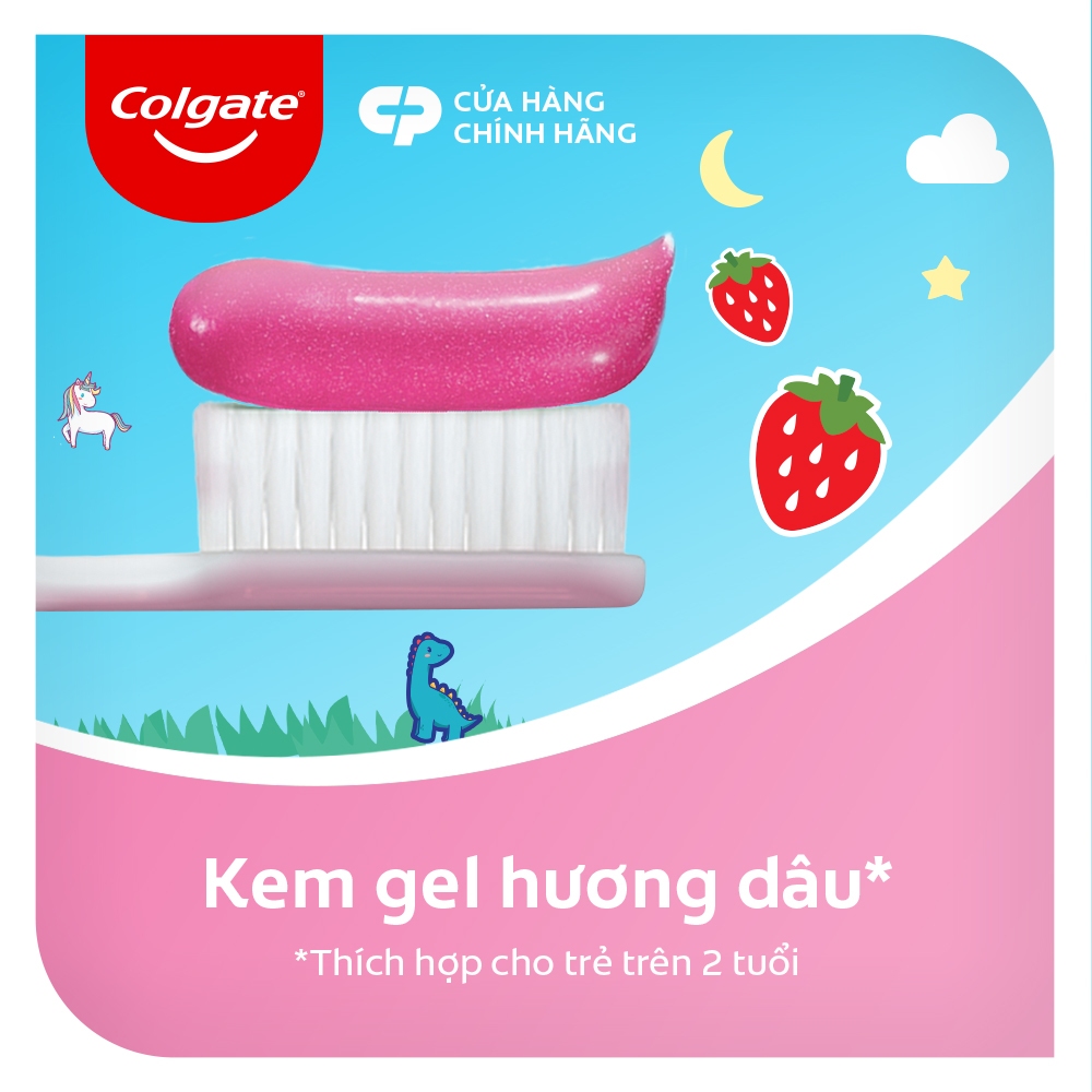 Combo 4 kem đánh răng Colgate trẻ em Khủng Long và Kỳ Lân hương dâu 40g/tuýp