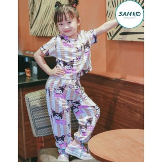 8-40kg Đồ bộ bé gái xốp nhật quần dài bo mát mẻ mùa hè có size đại,set bộ quần áo bé gái