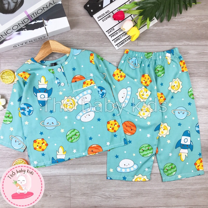 Đồ bộ tole/lanh bé trai, bộ lanh tay dài quần dài bé trai shop thỏ baby kids
