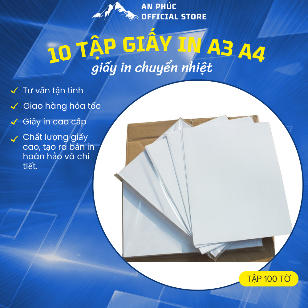 1 THÙNG Giấy in chuyển nhiệt A3 A4 gồm 10 TẬP A3, 20 TẬP A4 - combo SIÊU TIẾT KIỆM
