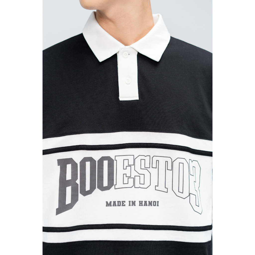 Áo Thun Dài Tay Polo BOO Dáng Oversized Phối Màu EST03