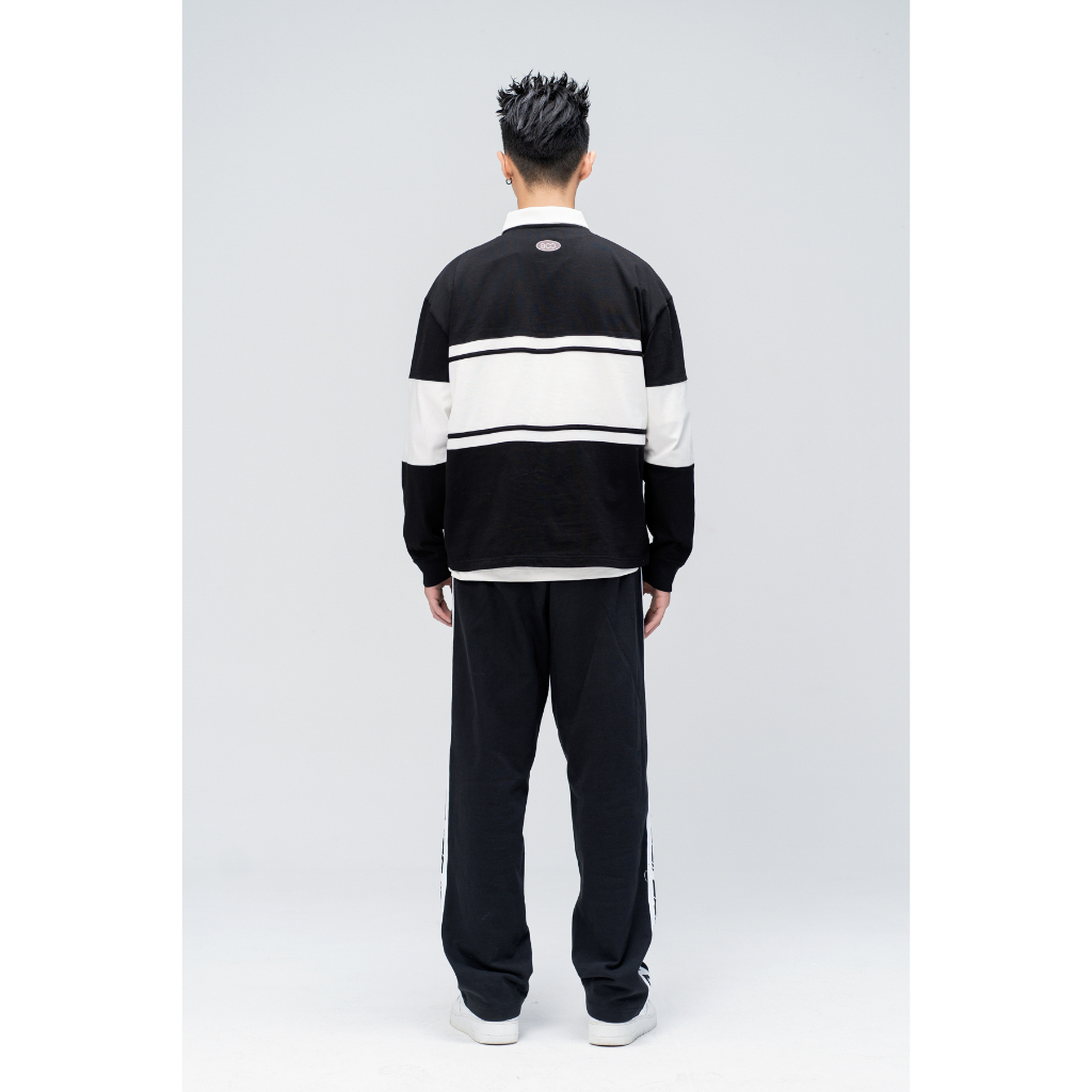 Áo Thun Dài Tay Polo BOO Dáng Oversized Phối Màu EST03