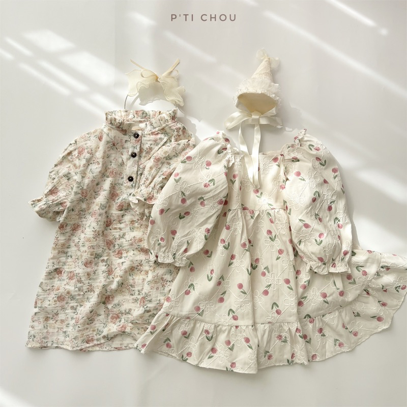 Rosie dress Váy hoa nhí Rosie thiết kế P'ti chou cho bé gái 9kg đến 22kg