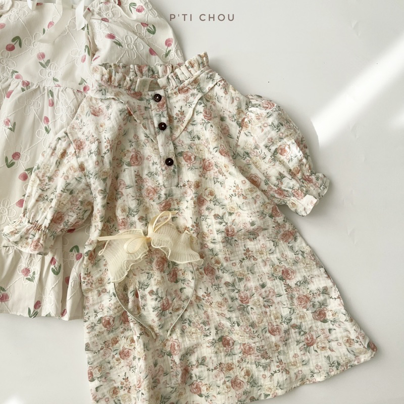 Rosie dress Váy hoa nhí Rosie thiết kế P'ti chou cho bé gái 9kg đến 22kg