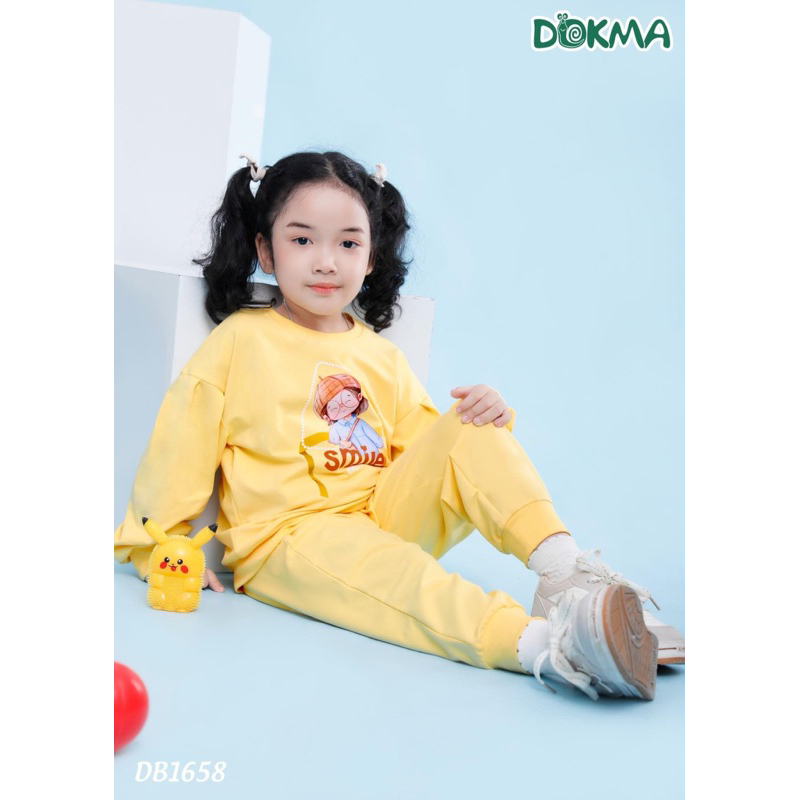 Bộ dài tay bé gái Dokma vải cotton mỏng DB1813 DB1658