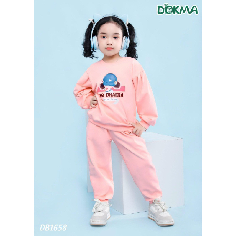 Bộ dài tay bé gái Dokma vải cotton mỏng DB1813 DB1658