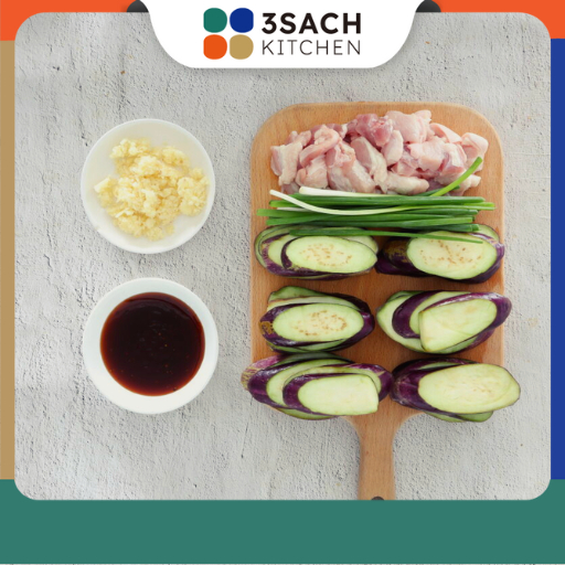 [RTC] Cà Tím Xào Ba Rọi (Khay 500g)
