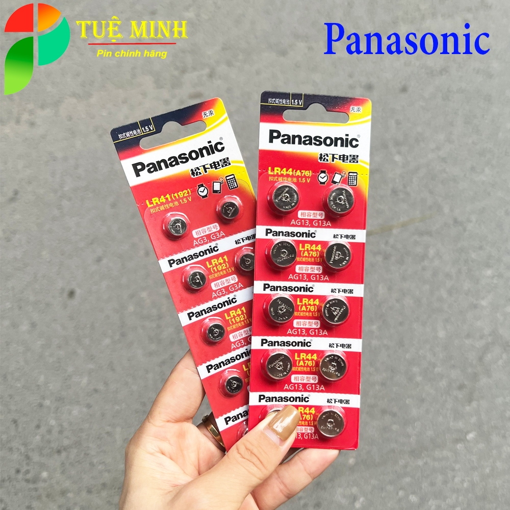 VỈ 10 VIÊN Pin Panasonic AG13 / LR44 / AG3 / LR41, Pin cúc áo 1.5V giá siêu tốt