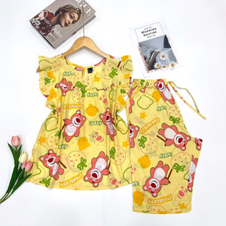 Đồ tole nữ mặc nhà, bộ lanh lửng cánh tiên vnxk f21, size l
