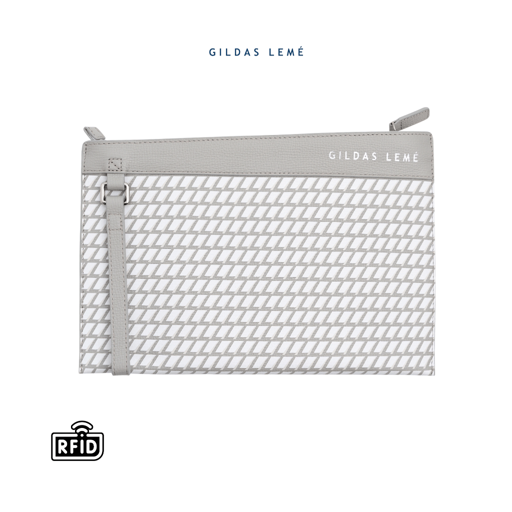GILDAS LEMÉ - Túi cầm tay clutch da bò nam chống trộm in hoạ tiết