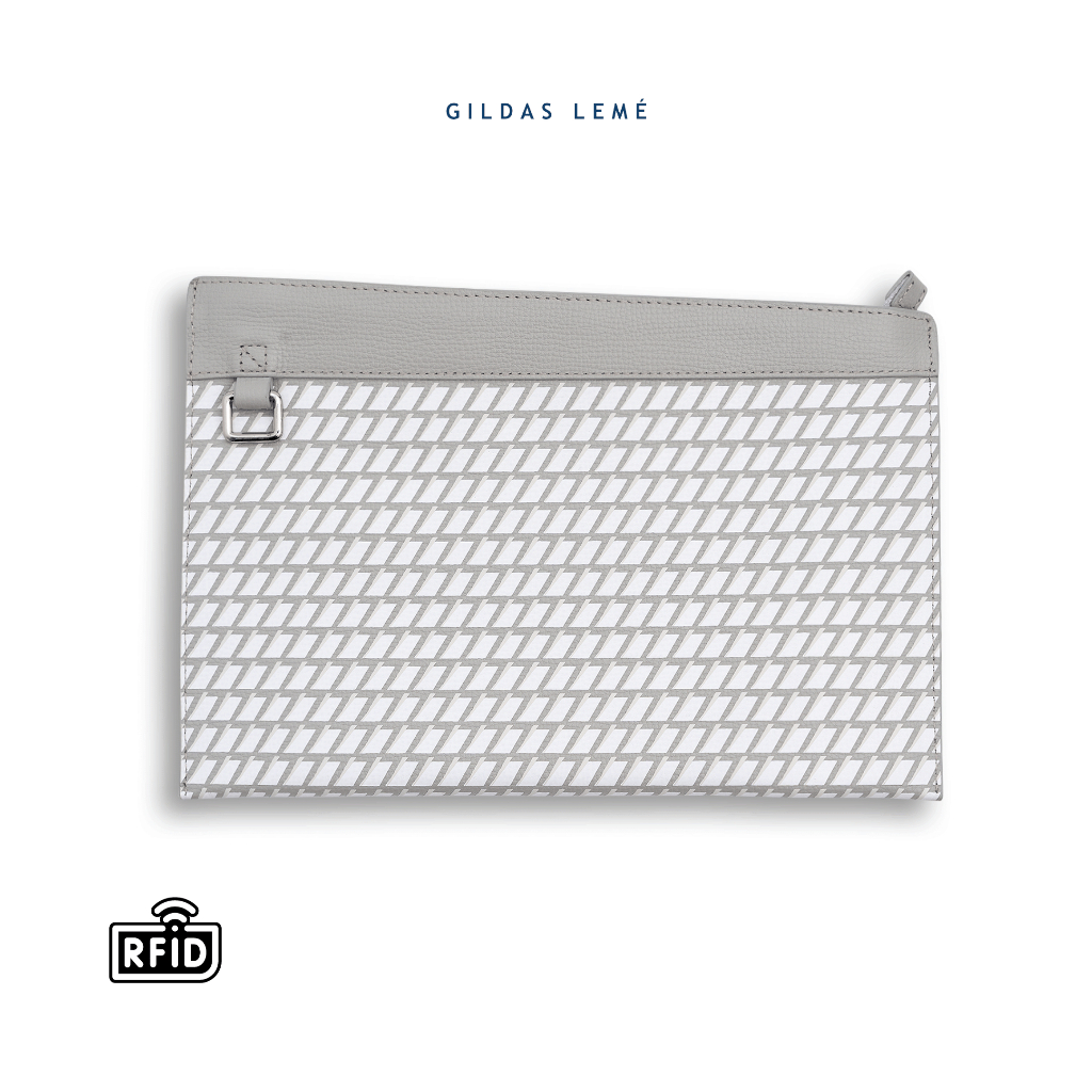 GILDAS LEMÉ - Túi cầm tay clutch da bò nam chống trộm in hoạ tiết