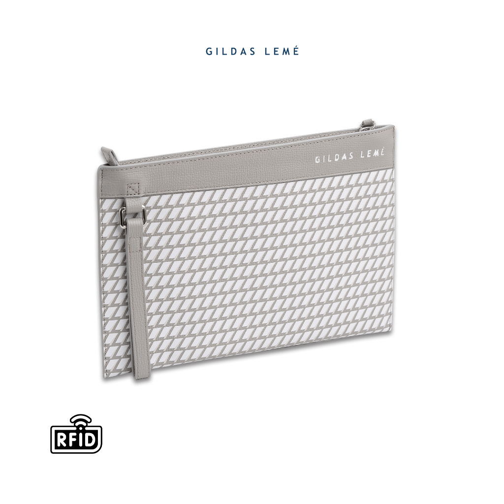 GILDAS LEMÉ - Túi cầm tay clutch da bò nam chống trộm in hoạ tiết