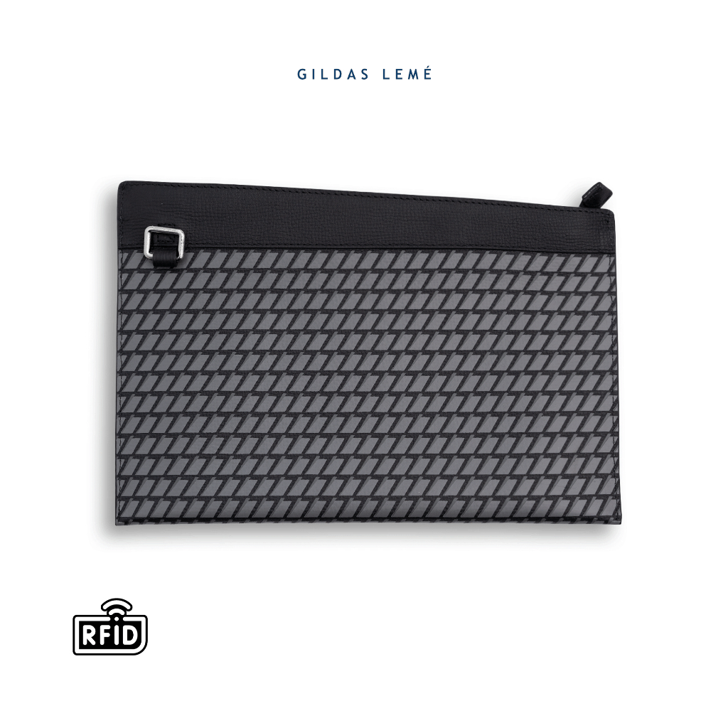 GILDAS LEMÉ - Túi cầm tay clutch da bò nam chống trộm in hoạ tiết