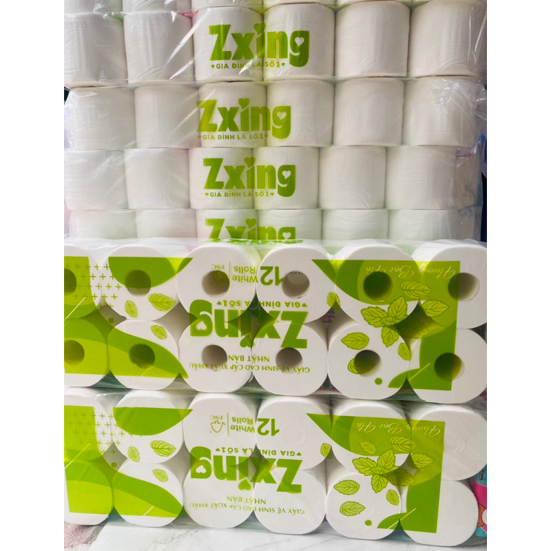Giấy vệ sinh zxing cao cấp xuất khẩu Nhật Bản bịch 12 cuộn hương bạc hà dịu mát