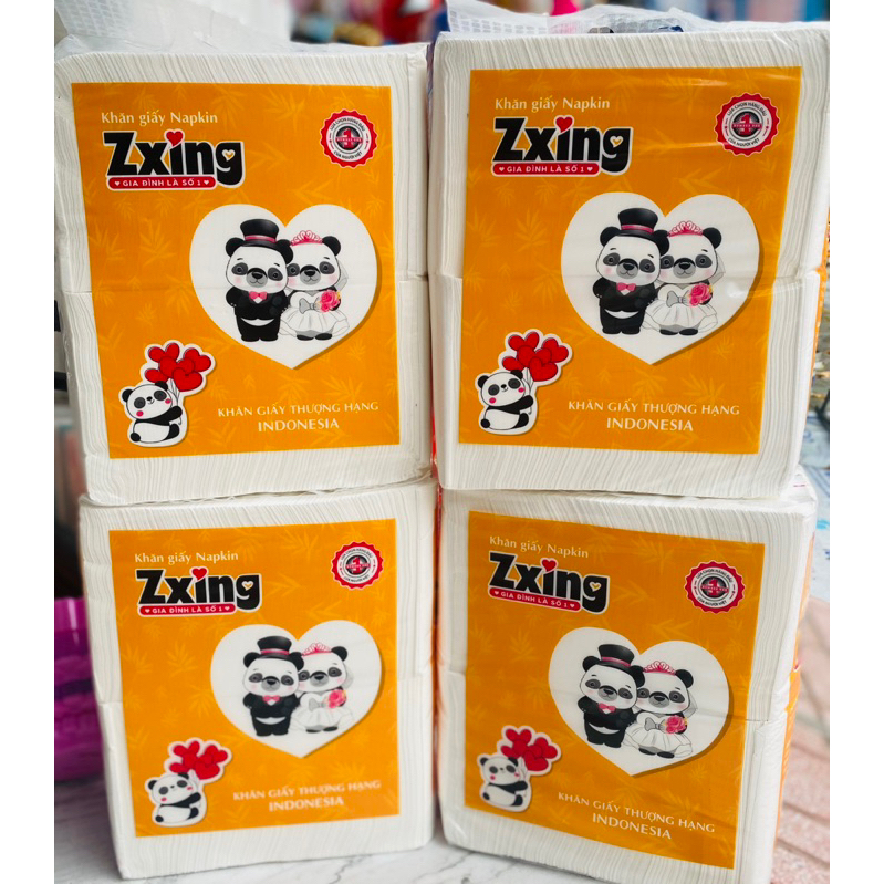 Giấy ăn cân Zxing Napkin vuông bịch loại 1kg nguyên liệu nhập khẩu indonesia khăn giấy thượng hạng c