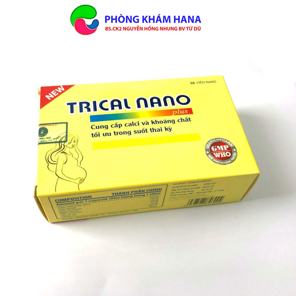 Canxi và khoáng chất cho bà bầu trical nano plus 30 viên