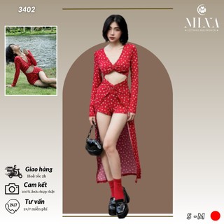 Set xoắn ngực áo tài dài mix quần Sexy 3402