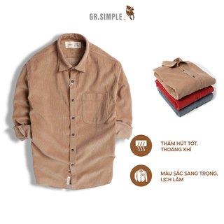Áo sơ mi nhung gân GRSIMPLE nhung tăm phối túi ngực trẻ trung, năng động, phom ôm tôn dáng (TB125)