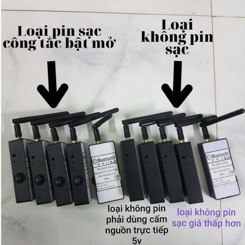 Bluetooth thu nhạc từ điện thoại loptop phát nhạc ra dàn loa thích hợp pin sạc