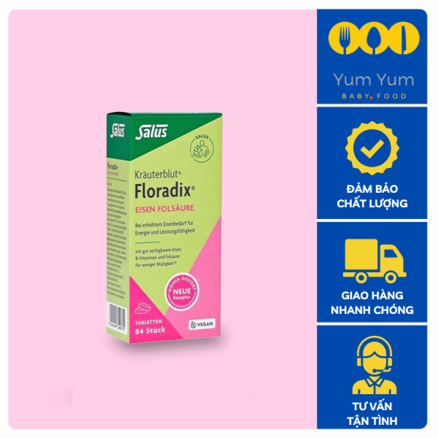 Viên nang Floradix ⚡ HÀNG CHÍNH HÃNG ⚡ Siro Salus bổ sung sắt rất tốt cho việc hồi phục sức khoẻ, giảm hoa mắt