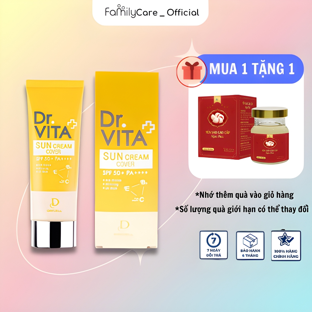 Kem chống nắng vật lý DayCell Dr.Vita nâng tone bảo vệ da khỏi tia UV SPF50/PA+++ 50g - Luiantt_official