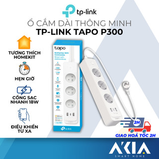Ổ cắm điện thông minh Tapo P300/ Akia ASP250 Wi-Fi, tương thích Apple Homekit, Bật tắt thiết bị điện từ xa qua APP