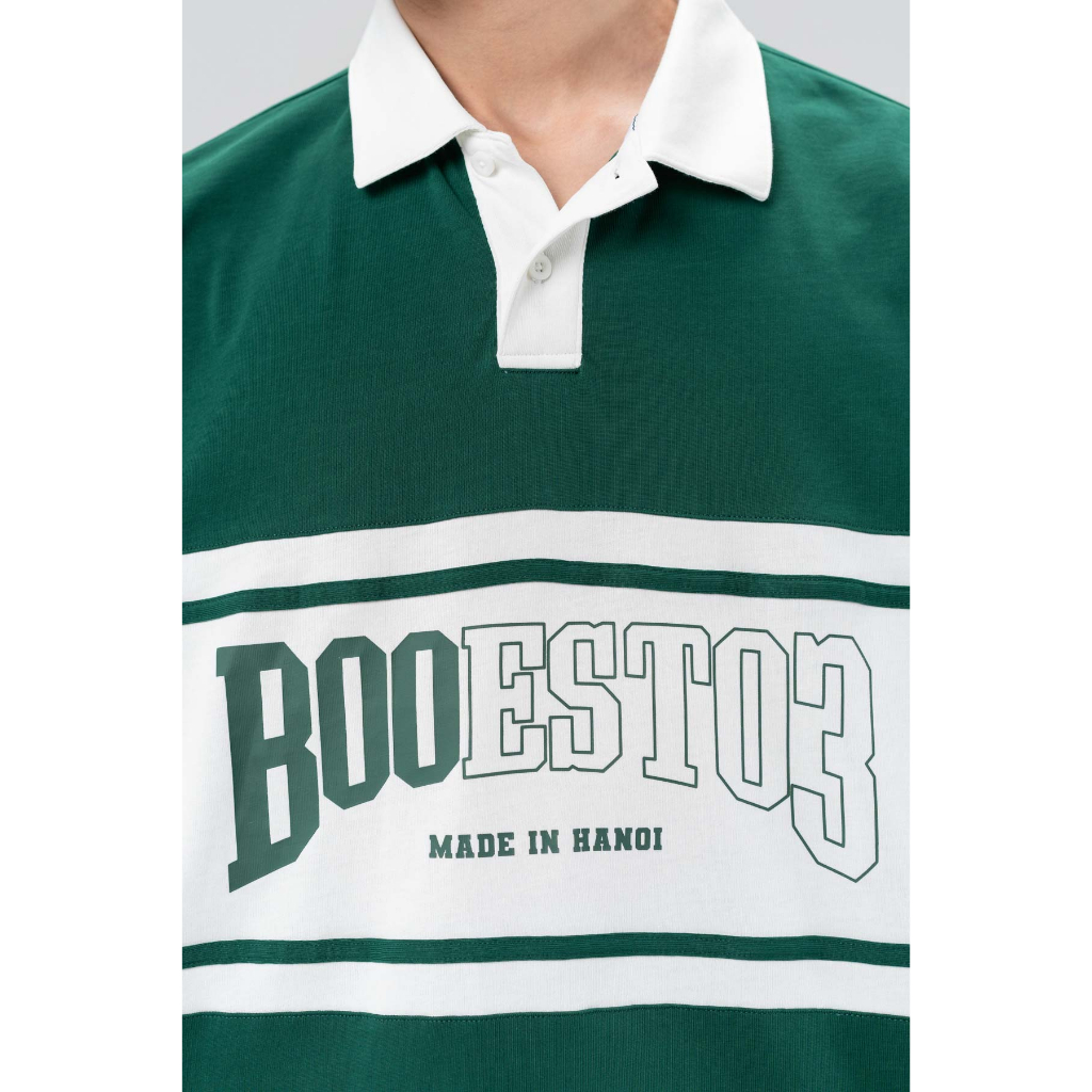 Áo Thun Dài Tay Polo BOO Dáng Oversized Phối Màu EST03