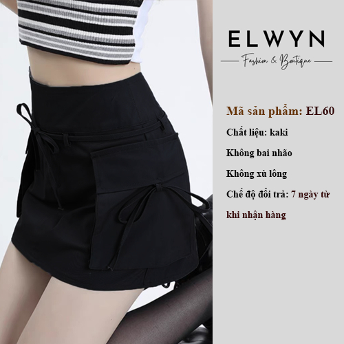 Chân váy ngắn form chữ A túi hộp chất vải kaki không nhăn cao cấp ELWYN EL60