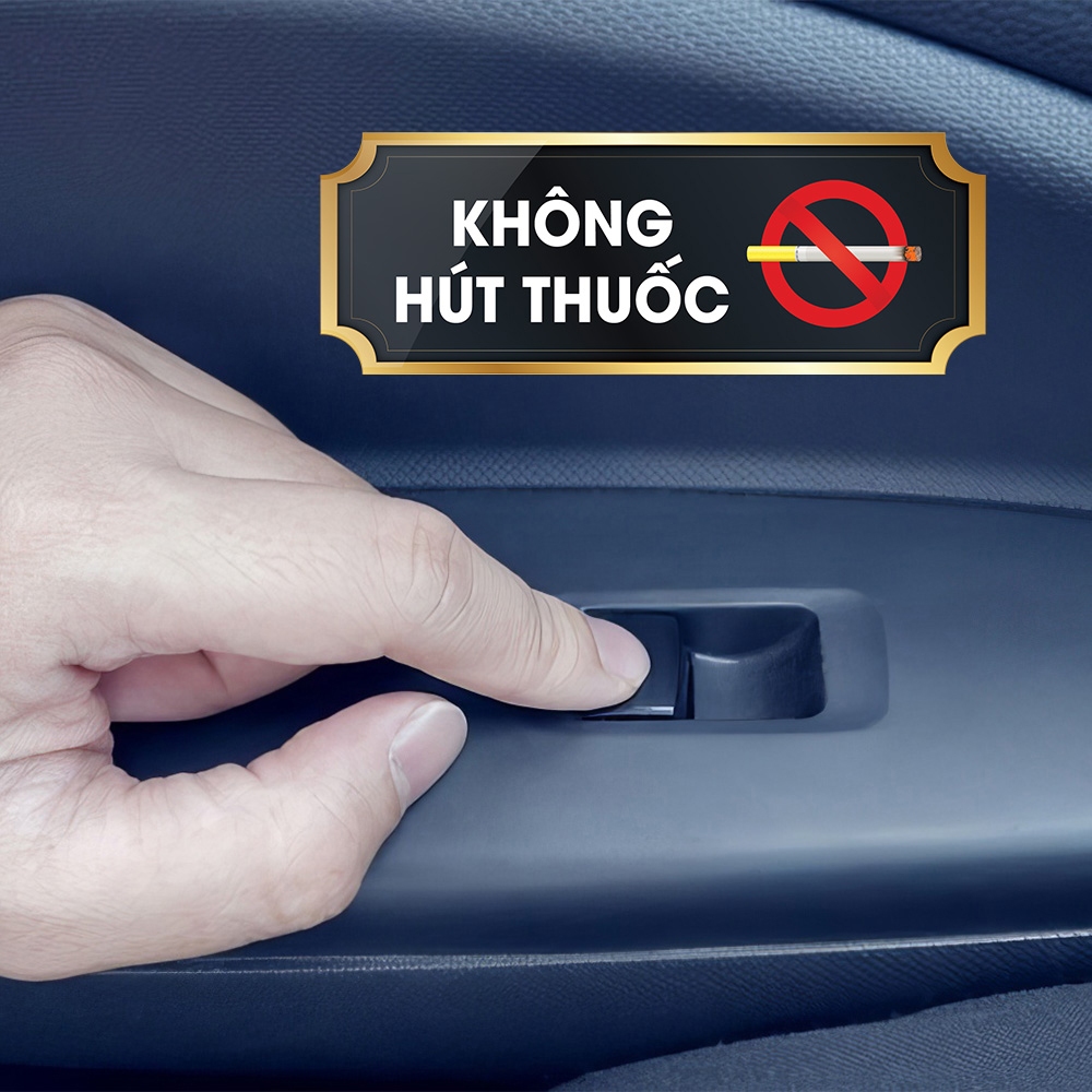 Combo 2 miếng dán decal dán CẤM HÚT THUỐC - NO SMOKING