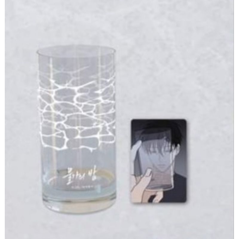 (pick up) Ly thủy tinh kèm card bo góc của truyện manhwa Low Tide in twilight hàng chính hãng Toonique