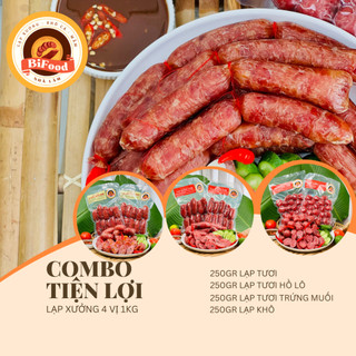 Combo lạp xưởng 4 vị 1kg bi food hấp dẫn