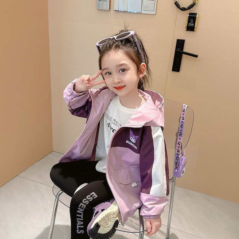 Áo khoác gió 2 lớp bé gái kuromi 110-150
